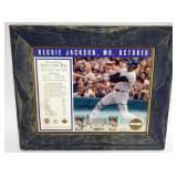1181	REGGIE JACKSON FRAMED IMAGE W/ATTRIBUTED SIGNATURE, HALL OF FAME INDUCTION DAY, APPROXIMATELY 1