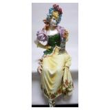1002	LARGE CAPODIMONTE SEATED PORCELAIN FIGURE OF WOMAN, APPROXIMATELY 32 IN H
