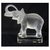 1027	LALIQUE FRANCE CRYSTAL ELEPHANT FIGURE, APPROXIMATELY 6 1/2 IN H