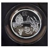 1031	DAUM FRANCE CRYSTAL SWAN 1981 PLATE, APPROXIMATELY 8 1/2 IN 
