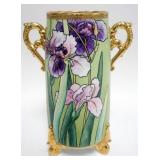 1045	HAND PAINTED NIPPON DOUBLE HANDLE VASE, APPROXIMATELY 10 1/2 IN H
