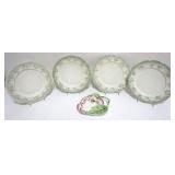 1054	ITALIAN 11 IN PLATES WITH EMBOSSED GRAPE CLUSTER AND CHERRYS AND SERVING DISH