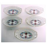 1056	SCHUMAN BAVARIAN PORCELAIN RETICULATED EDGE TRINKET DISHES, EACH APPROXIMATELY 6 IN X 4 IN X 2 