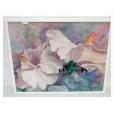 1079	WATER COLOR OF FLOWERS, SIGNED CARLI OLIVER, APPROXIMATELY 28 IN X 22 IN OVERALL