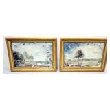 1095	PAIR OF FRAMED LANDSCAPE WITH WATER WAYS PRINTS, EACH APPROXIMATELY 23 IN X 17 IN OVER ALL