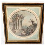 1098	CHARLES MELCHIOR DESCOURTIS FRAMED PRINT, APPROXIMATELY 13 IN X 15 IN OVER ALL