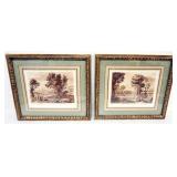 1103	RICHARD EARLOM, 2 FRAMED AND MATTED ENGRAVING PRINTS, EACH APPROXIMATELY 16 IN X 18 IN OVERALL