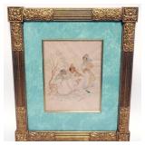 1105	FRAMED PERSIAN WATER COLOR, APPROXIMATELY 15 IN X 18 IN OVERALL