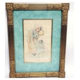 1106	FRAMED PERSIAN WATER COLOR, APPROXIMATELY 15 IN X 20 IN OVERALL