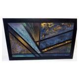 1123	ABSTRACT OIL PAINTING ON CANVAS, SIGNED RENEE LOWER LEFT, APPROXIMATELY 61 IN X 34 IN OVERALL