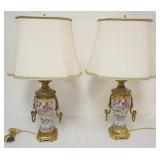 1140	CHINESE PORCELAIN AND GILT METAL TABLE LAMPS, EACH APPROXIMATELY 30 IN H