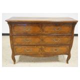 1153	ANTIQUE CONTINENTAL FLORAL INLAID AND BANDED 3 DRAWER CHEST, APPROXIMATELY 53 IN X 22 IN X 39 I