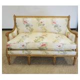 1157	FRENCH CARVED AND GILT WOOD SETTEE, APPROXIMATELY 56 IN X 27 IN X 40 IN H