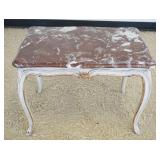 1171	CONTINENTAL MARBLE TOP LAMP TABLE, APPROXIMTELY 27 IN X 19 IN X 20 IN H