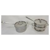 1215	ALL CLAD COOKWARE, LARGEST PIECE APPROXIMATELY 8 1/2 IN X 6 1/2 IN H