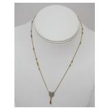 1069	14K ITALY GOLD HEART NECKLACE, 3.47 DWT TOTAL WEIGHT, APPROXIMATELY 17 IN L