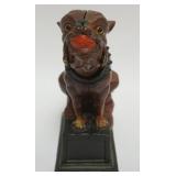 1087	BOOK OF KNOWLEDGE *BULL DOG* MECHANICAL BANK, APPROXIMATELY 8 IN H