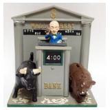 1100	CAST IRON WALL STREET MECHANICAL BANK, APPROXIMATELY 8 IN X 6 IN X 8 1/2 IN H