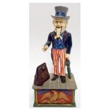 1099	CAST IRON UNCLE SAM MECHANICAL BANK, APPROXIMATELY 11 IN H