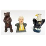 1118	CAST IRON FIGURAL BANKS, TALLEST APPROXIMATELY 7 IN H