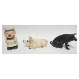 1123	LARGE CAST IRON PIG STILL BANKS, TALLEST APPROXIMATELY 8 IN H