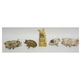 1124	CAST IRON PIG STILL BANKS, TALLEST APPROXIMATELY 7 IN H