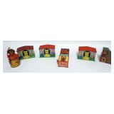 1133	GROUP OF ASSORTED TIN LITHO BANKS, TALLEST APPROXIMATELY 6 IN H, INCLUDING J. CHEIN MONKEY AND 