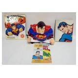 1138	SUPERMAN COOKIE JAR WITH BOOKS AND COMIC BOOK, COOKIE JAR APPROXIMATELY 12 IN H