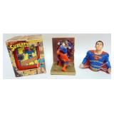 1144	SUPERMAN BANK, BOOKEND AND SAFE BANK IN BOX, TALLEST APPROXIMATELY 9 IN H