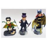 1154	BATGIRL, ROBIN AND PENGUIN NODDERS, TALLEST APPROXIMATELY 9 IN H