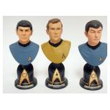 1159	STAR TREK FIGURES, SPOCK, KIRK AND MCCOY BUSTS, EACH APPROXIMATELY 7 IN H LIMITED ED