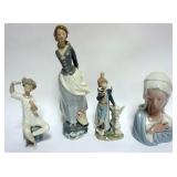 1005	LLADRO PORCELAIN GROUP OF ASSORTED FIGURES, TALLEST APPROXIMATELY 14 IN HIGH