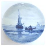 1014	ROYAL DELFT JT&L 1894 PLATE W/IMAGES OF SAILBOATS, APPROXIMATELY 10 1/4 IN
