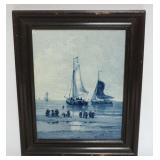 1017	ROYAL DELFT JT&L 1892 FRAMED TILE, APPROXIMATELY 10 1/4 IN X 12 1/2 IN OVERALL