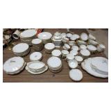 1027	LARGE COLLECTION OF THEODORE HAVILAND LIMOGES R/C CLAIR GILT EDGE CHINA DINNERWARE