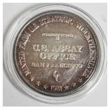 1125	1981 SILVER COIN SANFRANCISCO, 1 TOZ USA ASSAY OFFICE