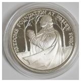 1133	SILVER FRANKLIN MINT COIN, BOB HOPE, 1 TOZ FREEDOM FOUNDATION VALLEY FORGE