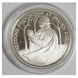 1134	SILVER FRANKLIN MINT COIN, PEARL S BUCK, 1 TOZ FREEDOM FOUNDATION VALLEY FORGE
