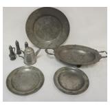 1145	GROUP OF ASSORTED VINTAGE PEWTER