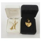 1158	14K GOLD PENDANT AND EARRINGS, 1.59 DWT