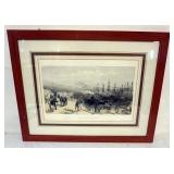 1174	FRAMED ENGRAVING *THE RAILWAY AT BALACLAVA* BY WILLIAM SIMPSON, APPROXIMATELY 25 IN X 32 IN OVE