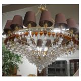 1177	21ST CENTURY OPHELIA GOLD & CRYSTAL COLLECTION BY PARTIZIA GARGANTI, 18 LIGHT HANGING CHANDELIE