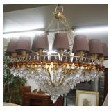 1178	21ST CENTURY OPHELIA GOLD & CRYSTAL COLLECTION BY PARTIZIA GARGANTI, 12 LIGHT HANGING CHANDELIE