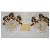 1179	21ST CENTURY OPHELIA GOLD & CRYSTAL COLLECTION BY PARTIZIA GARGANTI, 2 WALL SCONCE HANING LIGHT