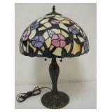 1185	CONTEMPORARY TIFFANY STYLE STAIN GLASS TABLE LAMP, APPROXIMATELY 25 IN H