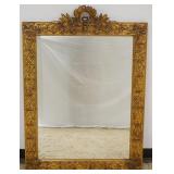 1196	HANGING MIRROR WITH GILT GESSO FRAME, SOME LOSS TO CREST, APPROXIMATELY 38 IN X 53 IN H