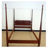 1214	CHERRY 4 POSTER BED, SOME WEAR TO HEADBOARD FINISH, APPROXIMATELY 57 IN X 81 IN X 71 IN H
