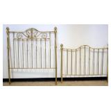 1222	BRASS HEAD BOARD AND FOOT BOARD, APPROXIMATELY 57 IN X 66 IN H