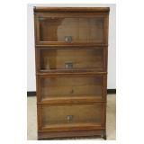 1228	VIKING 4 SECTION OAK BARRISTER BOOKCASE, APPROXIMATEY 35 IN X 13 IN X 65 IN H