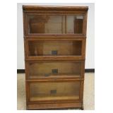1229	VIKING 4 SECTION OAK BARRISTER BOOKCASE, APPROXIMATEY 35 IN X 13 IN X 61 IN H